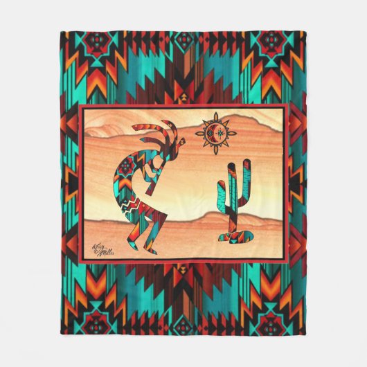 Southwest Kokopelli Fleece Blanket (Vorderseite)