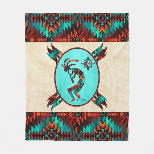 Southwest Kokopelli Fleece Blanket (Vorderseite)