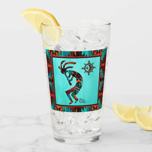 Southwest Kokopelli Glass Cup Glas (Vorderseite Ice)