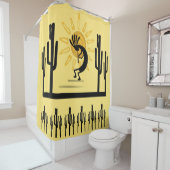 Southwest Kokopelli Golden Sun Duschvorhang (Beispiel)