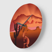 Southwest Kokopelli Große Wanduhr (Winkel)