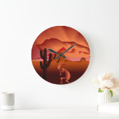 Southwest Kokopelli Große Wanduhr (Zuhause)