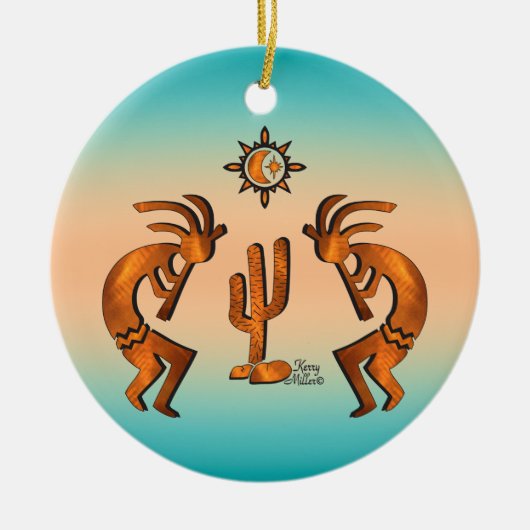 Southwest Kokopelli Keramik Ornament (Vorne)
