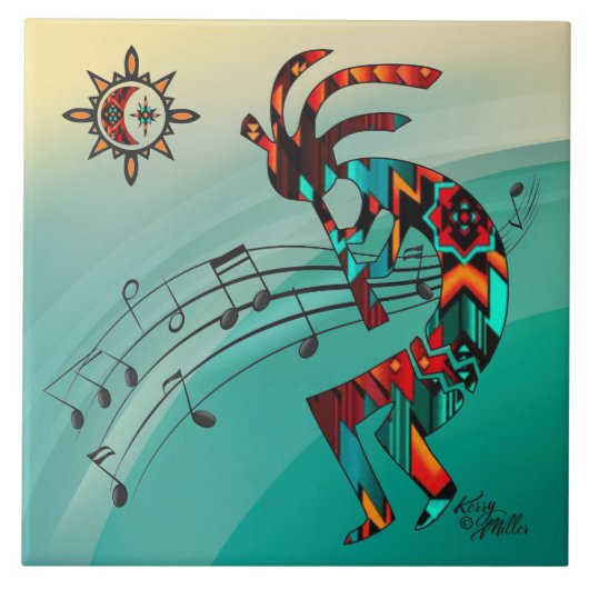 Southwest Kokopelli KERAMIK TILE Fliese (Vorderseite)