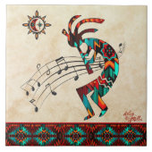 Southwest Kokopelli Keramik Tile Fliese (Vorderseite)