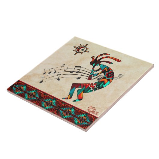 Southwest Kokopelli Keramik Tile Fliese (Seite)