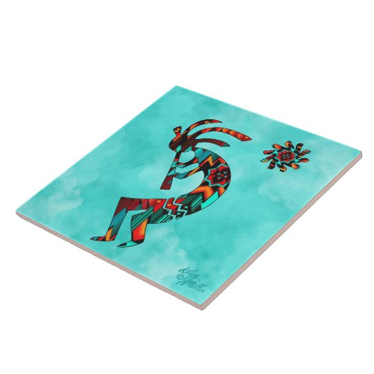 Southwest Kokopelli Keramik Tile Fliese (Seite)