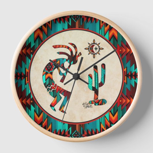 Southwest Kokopelli Large Clock Uhr (Vorderseite)