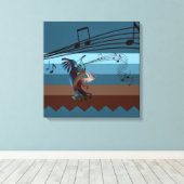 Southwest Kokopelli Music 20s Wrapped Canvas Print Leinwanddruck (Insitu (Holzboden))