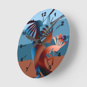 Southwest Kokopelli Music 2 Runde Wanduhr (Winkel)