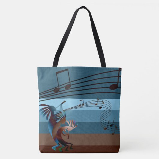 Southwest Kokopelli Music All-Over-Print Lg Tasche (Vorderseite)