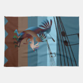 Southwest Kokopelli Music Geschirrtuch (Horizontal)