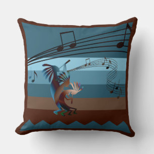 Southwest Kokopelli Music Throw Pillow Kissen