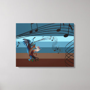 Southwest Kokopelli Music Wrapped Canvas Leinwanddruck