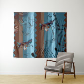 Southwest Kokopelli Music XL Tapestry Wandteppich (Beispiel (Horizontal))