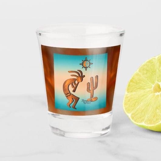 Southwest Kokopelli Shot Glass Schnapsglas (Vorderseite)