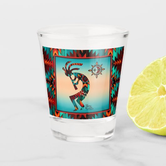 Southwest Kokopelli Shot Glass Schnapsglas (Vorderseite)
