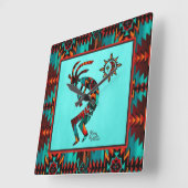Southwest Kokopelli Square Wallclock Quadratische Wanduhr (Winkel)