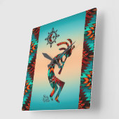 Southwest Kokopelli Square Wallclock Quadratische Wanduhr (Winkel)