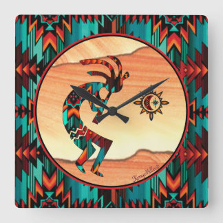 Southwest Kokopelli Square Wallclock Quadratische Wanduhr