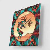 Southwest Kokopelli Square Wallclock Quadratische Wanduhr (Winkel)