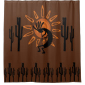 Southwest Kokopelli Sun Rustic Duschvorhang (Vorderseite)