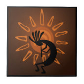 Southwest Kokopelli Sun Rustic Fliese (Vorderseite)