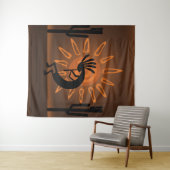 Southwest Kokopelli Sun Rustic XL Tapestry Wandteppich (Beispiel (Horizontal))