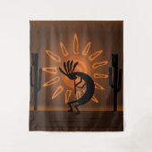 Southwest Kokopelli Sun Rustic XL Tapestry Wandteppich (Vorderseite)