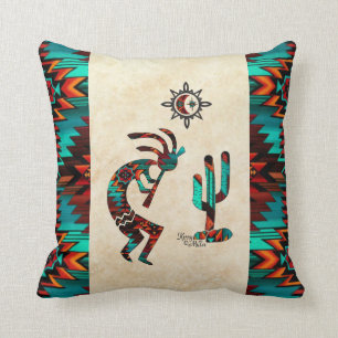 Southwest Kokopelli Throw Pillow Kissen
