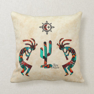 Southwest Kokopelli Throw Pillow Kissen