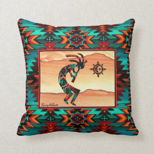 Southwest Kokopelli Throw Pillow Kissen
