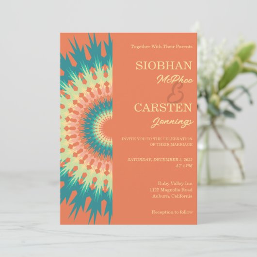 Southwest Mandala Wedding Einladung (Stehend Vorderseite)