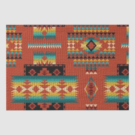 Southwest Muster Geschenkpapier Seidenpapier (Vorderseite)