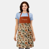 Southwest Orange Pumpkin Name Halloween  Schürze (Getragen)