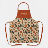 Southwest Orange Pumpkin Name Halloween  Schürze (Vorderseite)