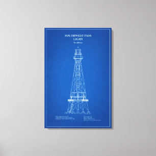 Southwest Pass Leuchtturm - Louisiana – AD Leinwanddruck