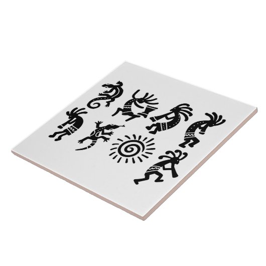 Southwest Petroglyh Kokopelli Pattern Küche Fliese (Seite)