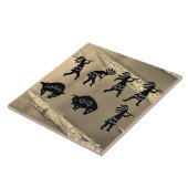 Southwest Petroglyh Sepia Kokopelli Fliese (Seite)