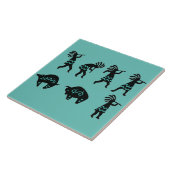 Southwest Petroglyh Turquoise Kokopelli Fliese (Seite)