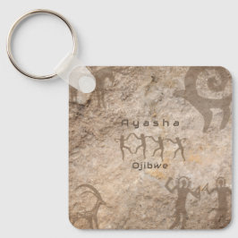 Southwest Petroglyhs Custom Tribe/Name Schlüsselanhänger