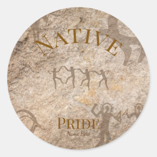 Southwest Petroglyph individuell anpassbar  Runder Aufkleber