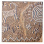 Southwest Petroglyph Keramik Tile Fliese (Vorderseite)