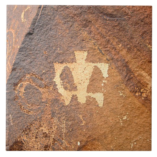 Southwest Petroglyph Keramik Tile Fliese (Vorderseite)