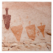 Southwest Petroglyph Keramik Tile Fliese (Vorderseite)