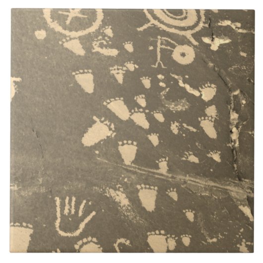 Southwest Petroglyph National Footprint SP Fliese (Vorderseite)