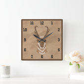 Southwest Pronghorn Antelope Square Wall Clock Quadratische Wanduhr (Zuhause)