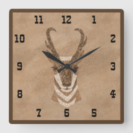Southwest Pronghorn Antelope Square Wall Clock Quadratische Wanduhr