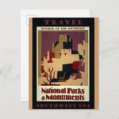 Southwest Pueblos USA Vintage Travel Poster Postkarte (Vorne/Hinten)