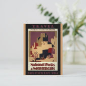 Southwest Pueblos USA Vintage Travel Poster Postkarte (Stehend Vorderseite)